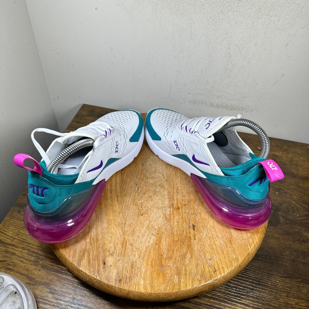 Nike Air Max 270 Womens White Teal Purple Pink Running Shoes CW7061-100 Size 8 - Picture 2 of 8